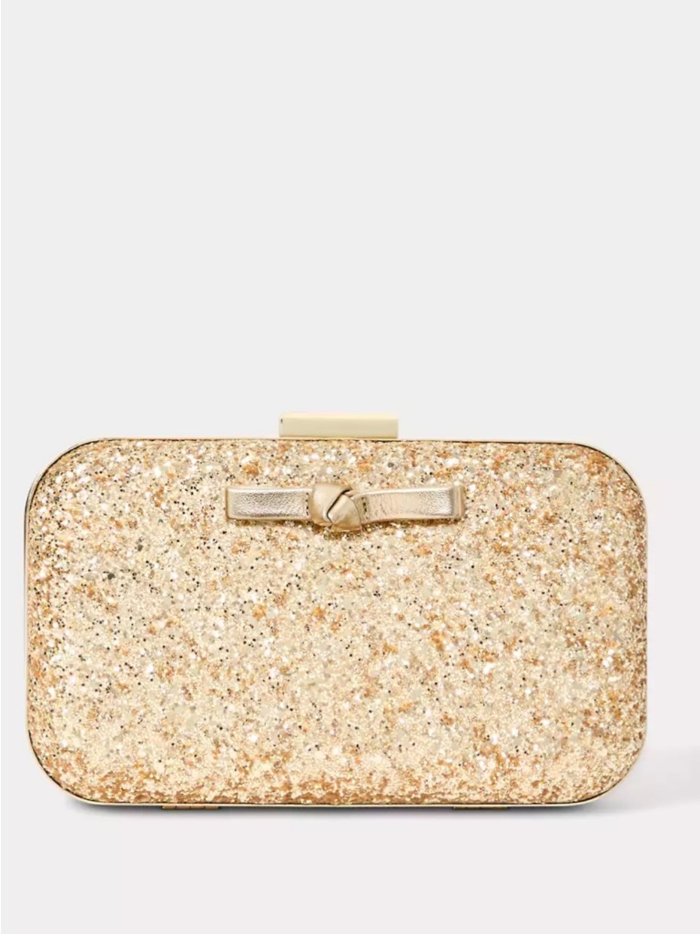 NWT Lilly Pulitzer Wanda Bow Gold Glitter Clutch or Crossbody